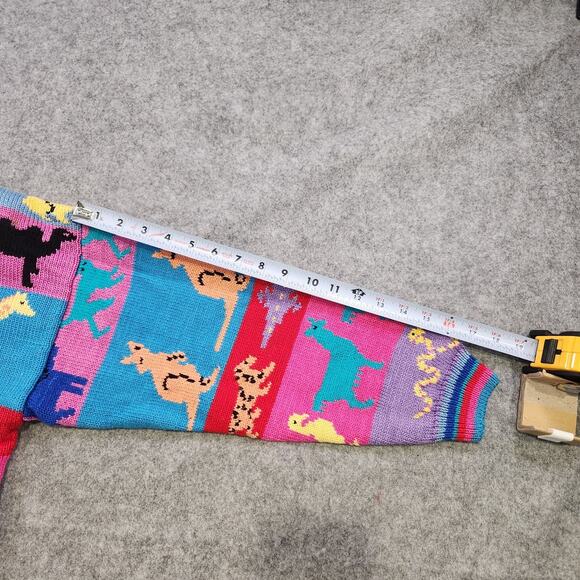 VTG Christine Foley Womens Size 1 Noah's Ark Animal AOP Knit Cardigan Sweater - Picture 8 of 12